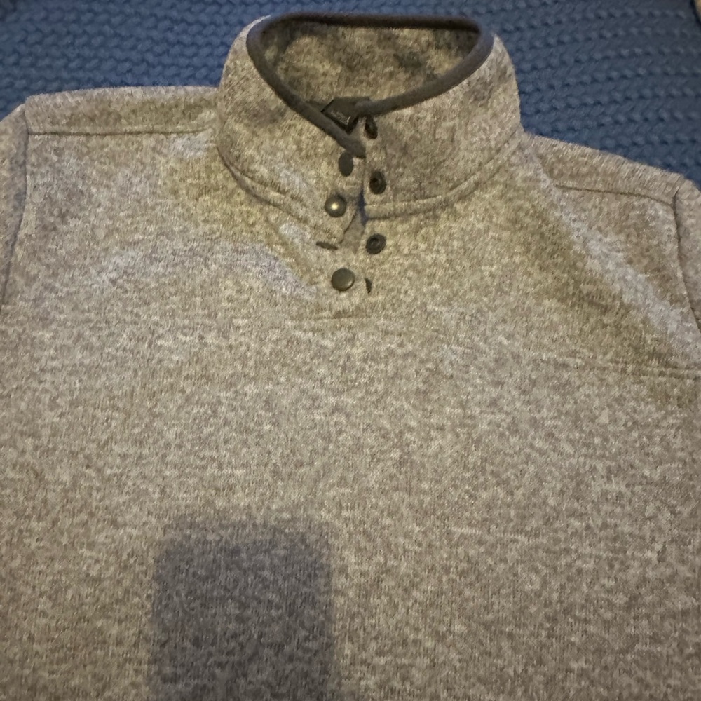 Eddie Bauer Gray Button-Up Sweatshirt